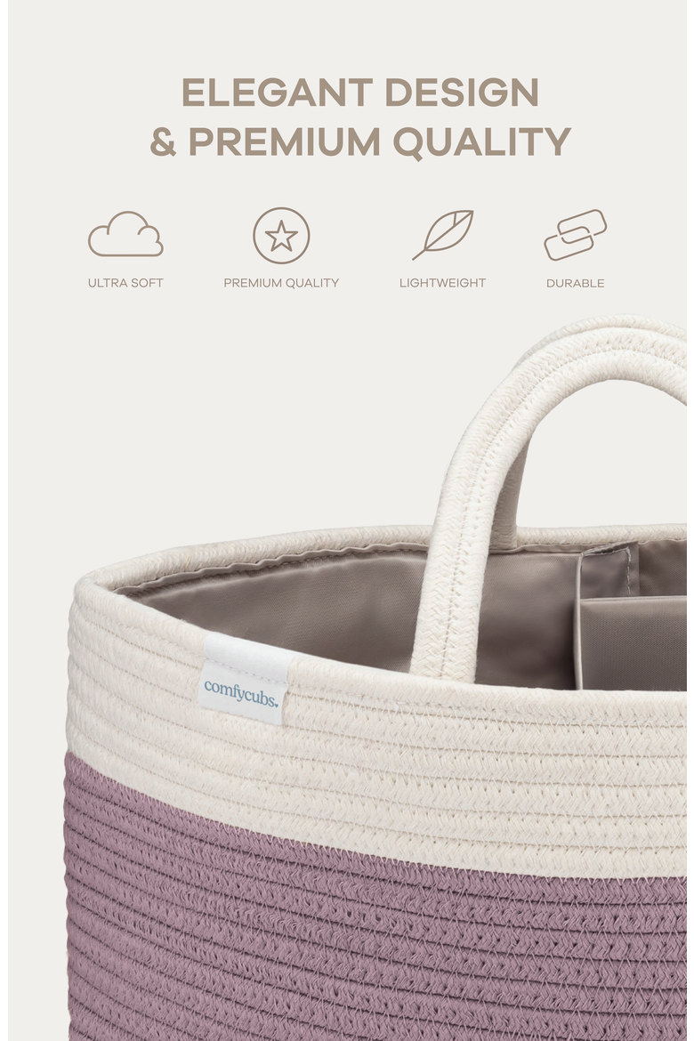 Rope Diaper Caddy, Alternate, color, Mauve