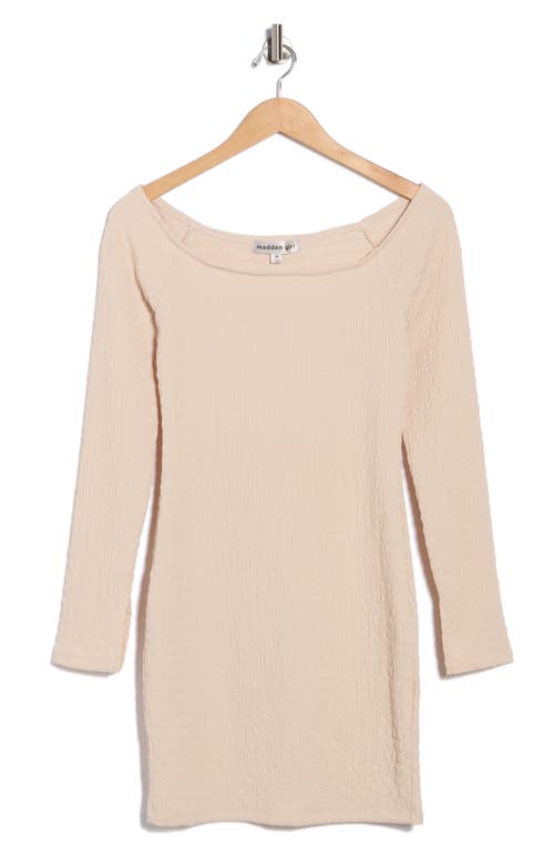 Madden Girl Raglan Long Sleeve Minidress In Neutral