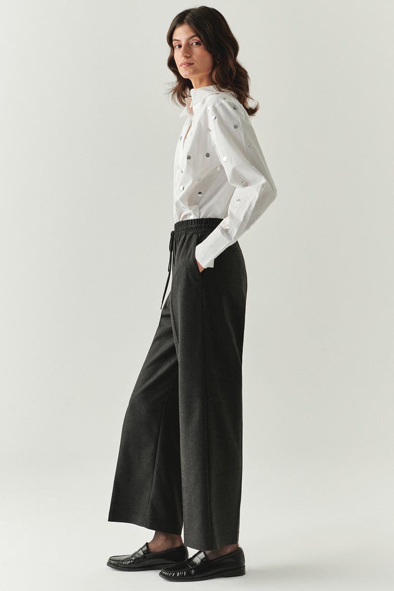 Livia Drawstring Wide Leg Pants, Alternate, color, GREY
