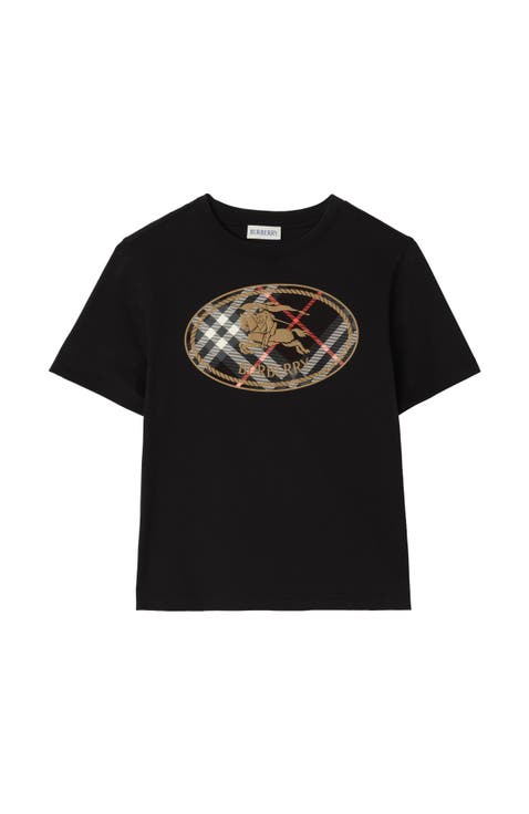 Check Knight Stamp Cotton T-shirt