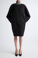 Carolina Herrera Double Breasted Wool Cocoon Coat