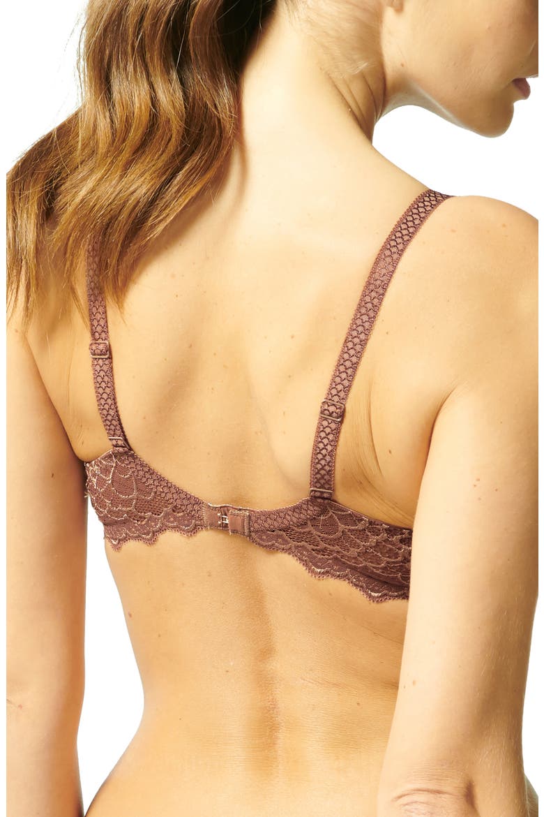 Caresse Underwire Plunge Bra, Alternate, color, COCO BROWN