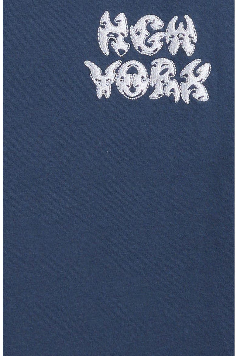 Kids' New York Bubble Embroidered Cotton T-Shirt, Alternate, color, NAVY
