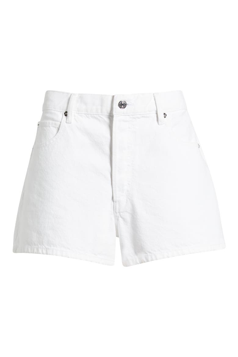 The Hang High Waist Denim Shorts, Alternate, color, WHITE