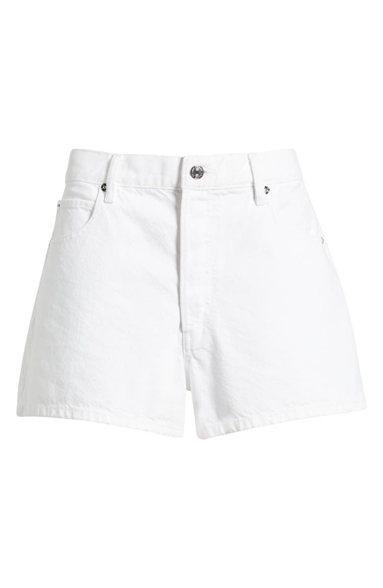 FRAME The Hang High Waist Denim Shorts, Alternate, color, White