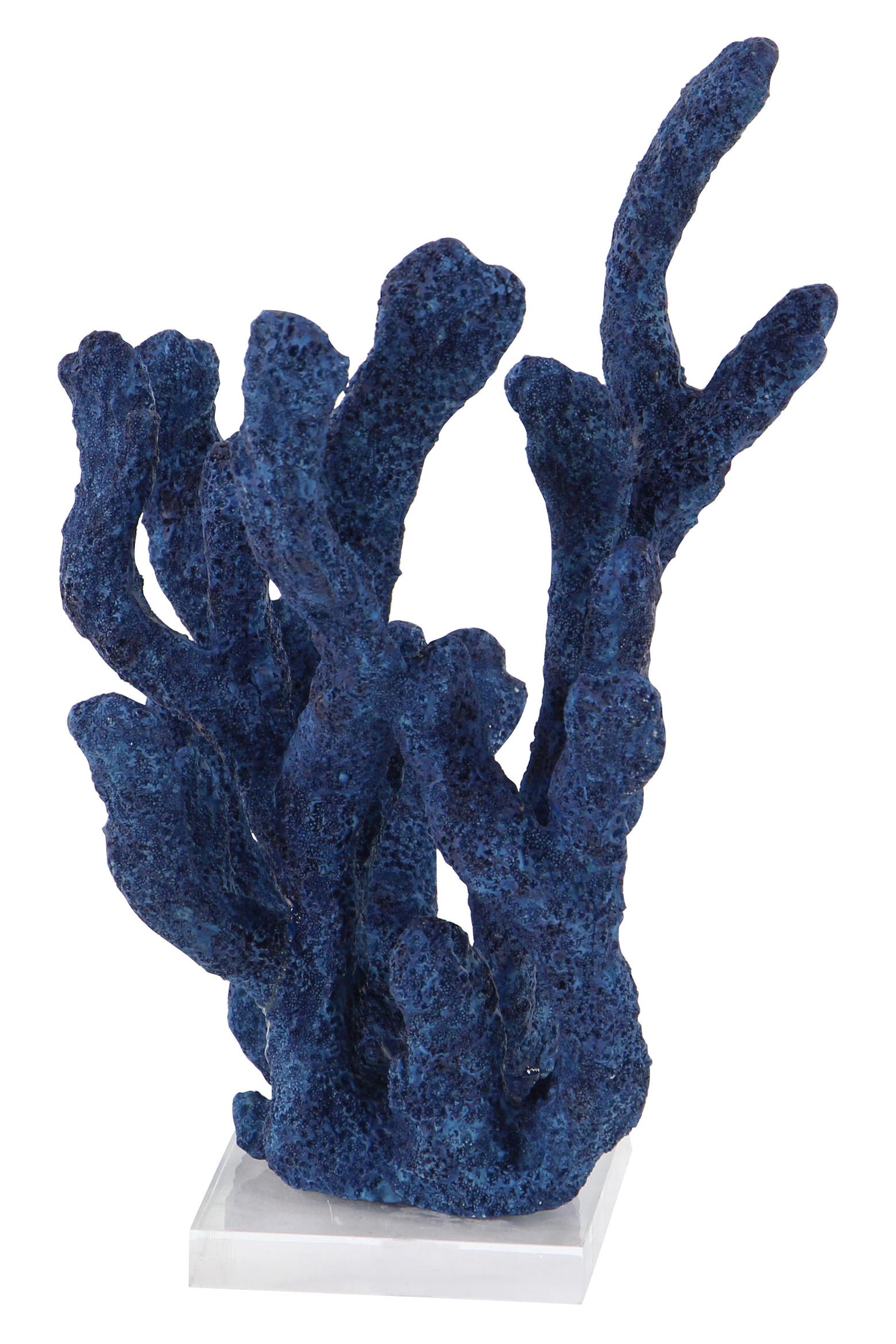 Stone Counter Display Rack WILLOW ROW Blue Polystone Coastal Sculpture, Coral 13 x 10 x 9 ...