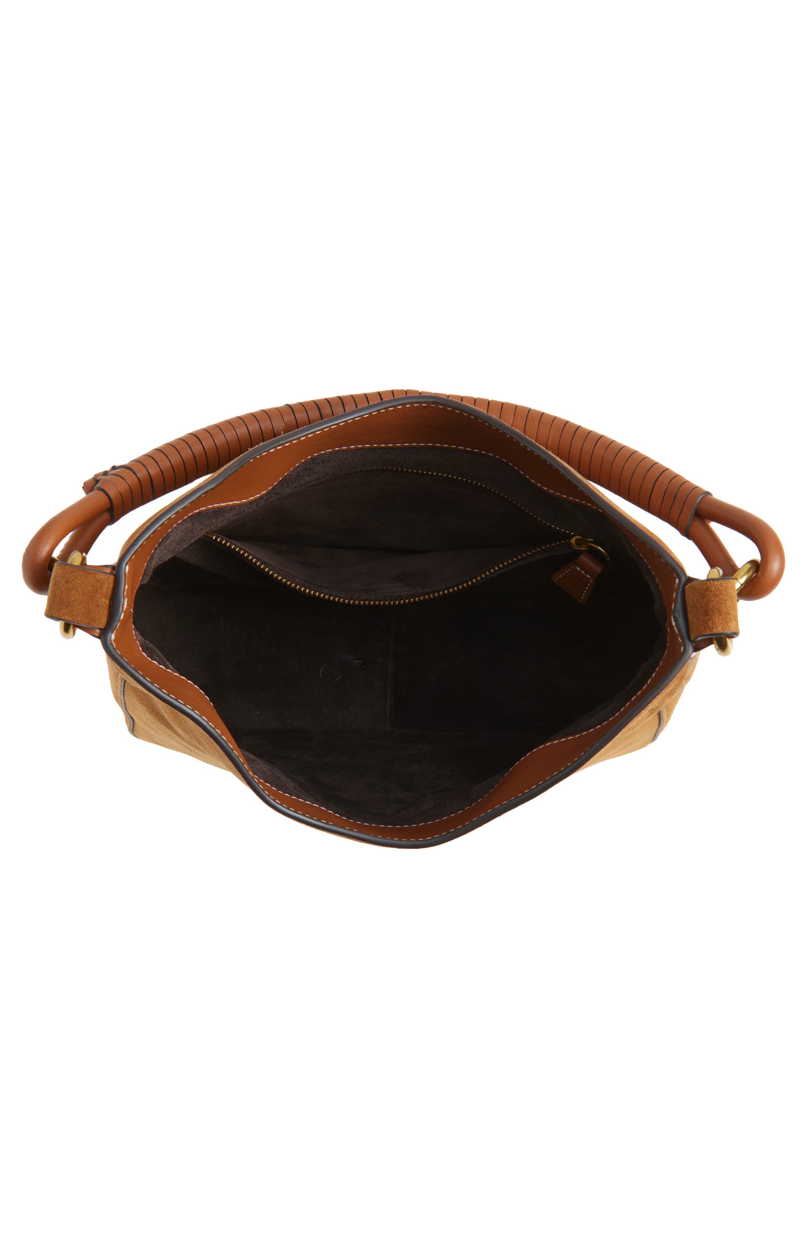 STAUD Mel Suede Shoulder Bag, Alternate, color, Truffle