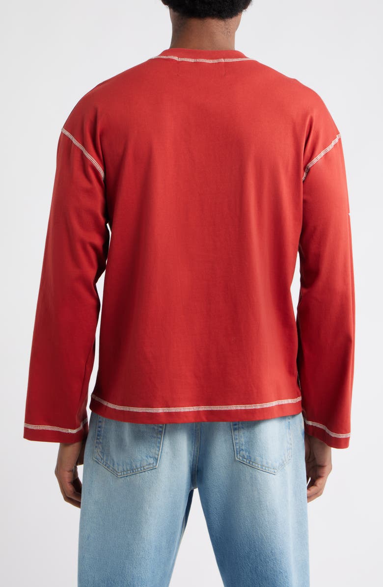 JUNGLES Always Good Long Sleeve Cotton Graphic T-Shirt, Alternate, color, Rust