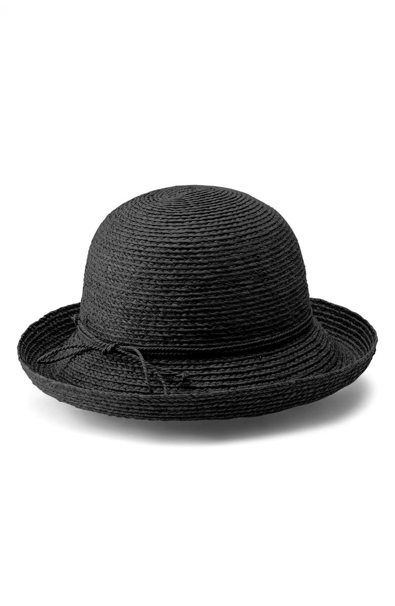 Helen Kaminski Prima 8 Straw Sun Hat, Alternate, color, Charcoal