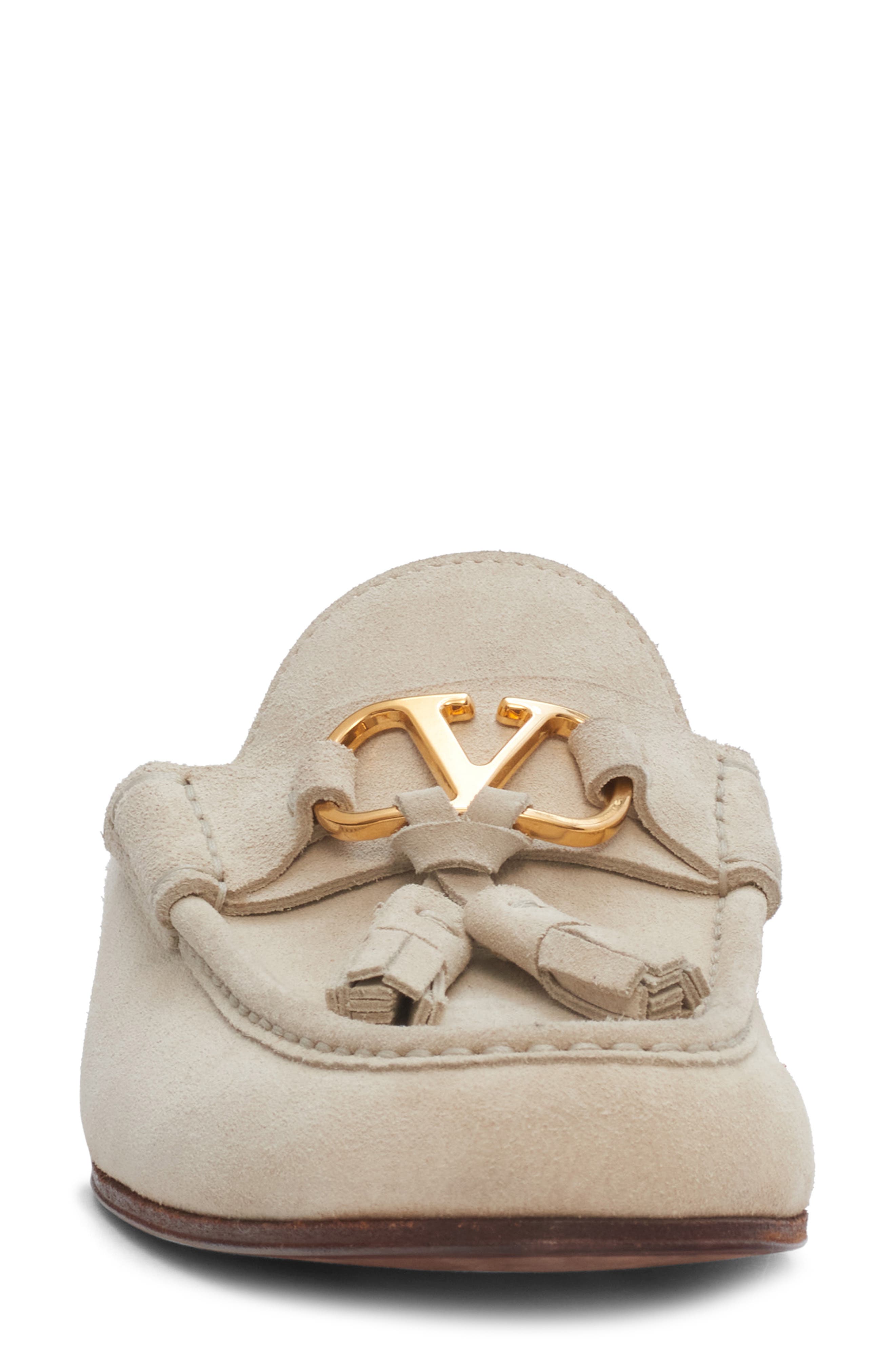 Valentino Garavani VLOGO Tassel Loafer Mule, Alternate, color, Geyser