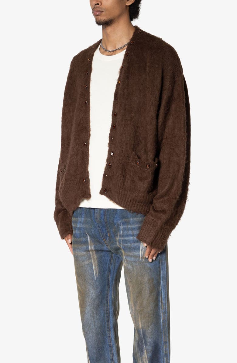 mnml Faux Gem Accent Cardigan, Alternate, color, 