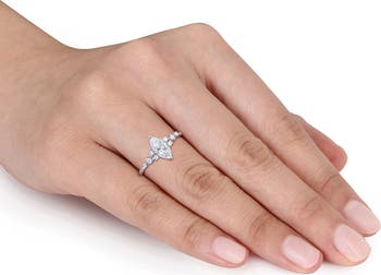 Sterling Silver Created Moissanite Ring