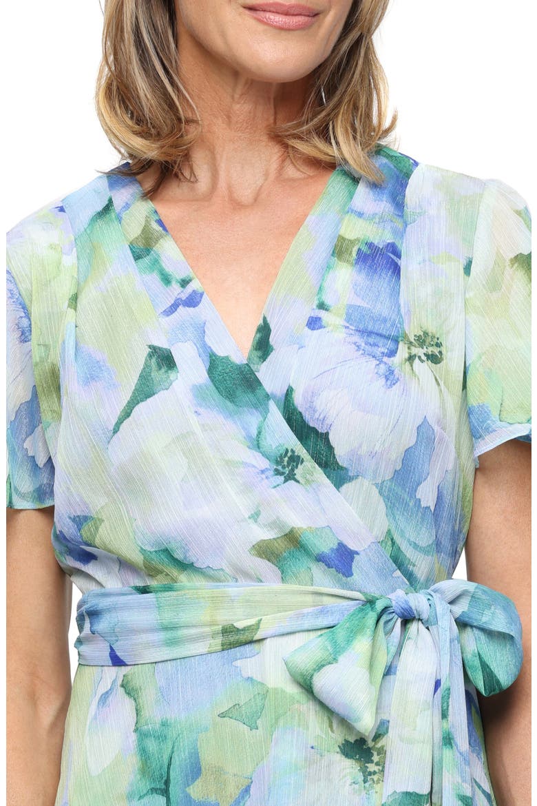 Floral Tiered Ruffle Gown, Alternate, color, BLUE/ MULTI
