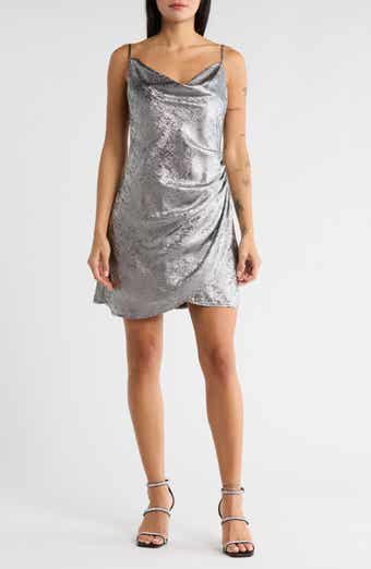 ASTR the Label Metallic Cowl Neck Minidress