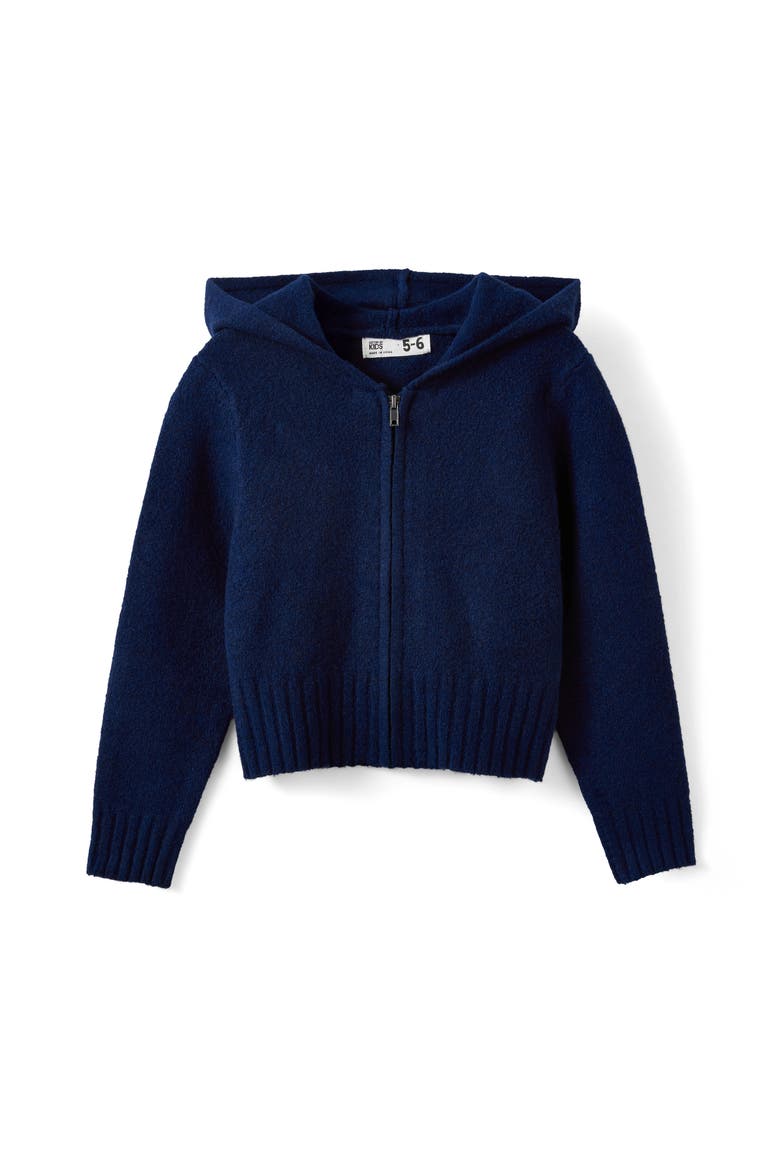 Kid's Knitted Zip Through Hoodie, Main, color, Denim Navy