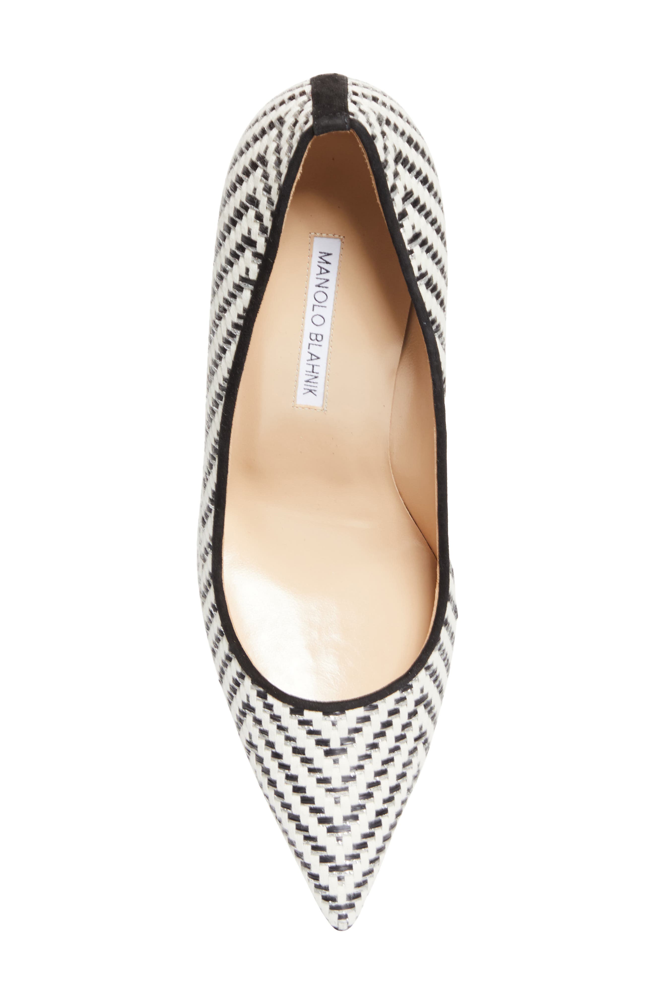 Manolo Blahnik BB Pointed Toe Raffia Pump, Alternate, color, 