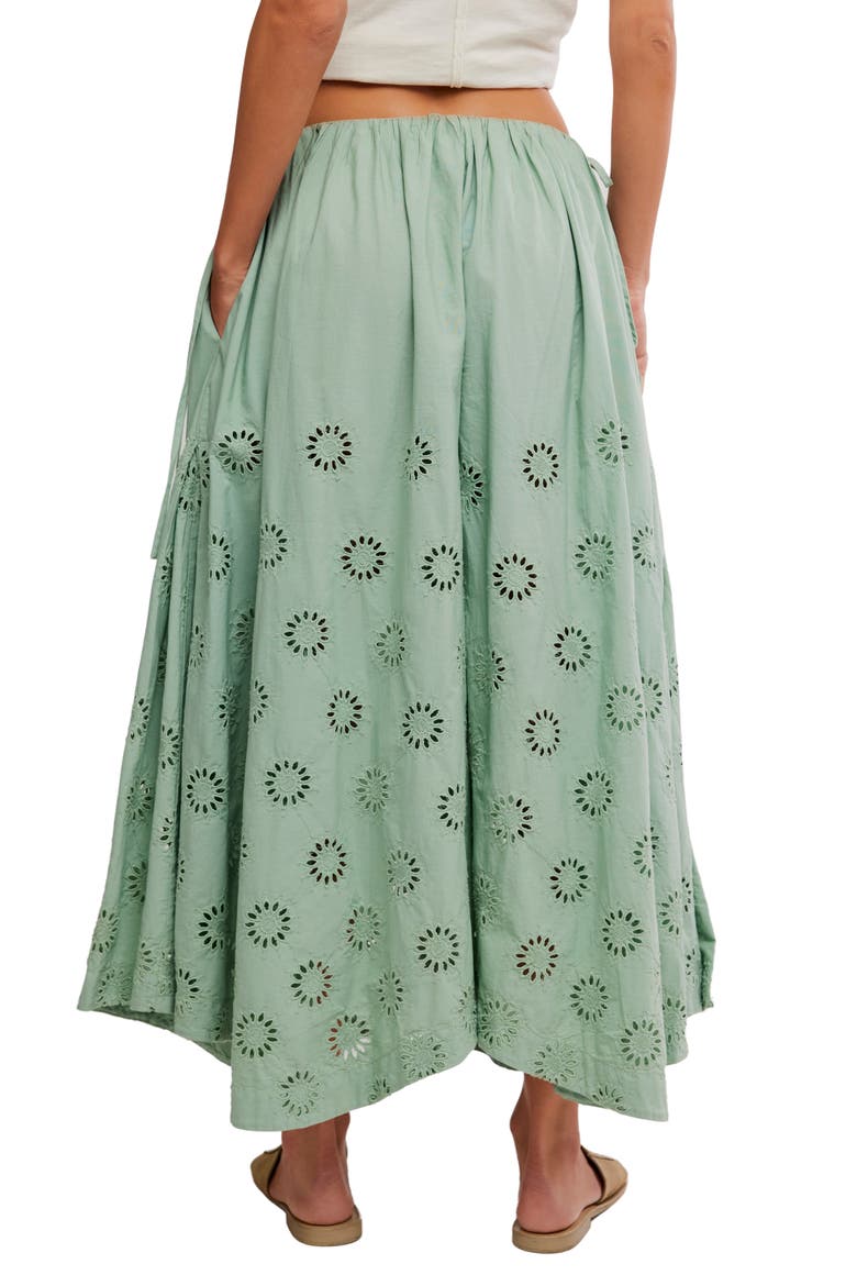 Sweet Serenade Wide Leg Cotton Eyelet Pants, Alternate, color, MERMAIDS TAIL