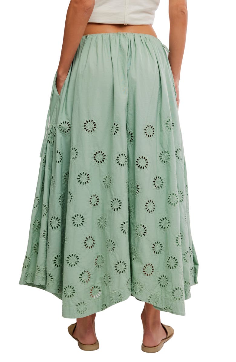 Free People Sweet Serenade Wide Leg Cotton Eyelet Pants, Alternate, color, Mermaids Tail