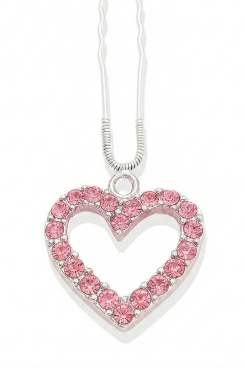 Crystal Heart Pink  Pin, Alternate, color, Pink