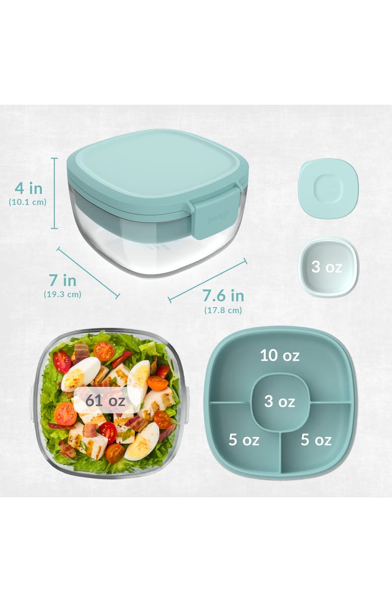 BENTGO All-in-One Glass Salad Container, Alternate, color, Seaglass