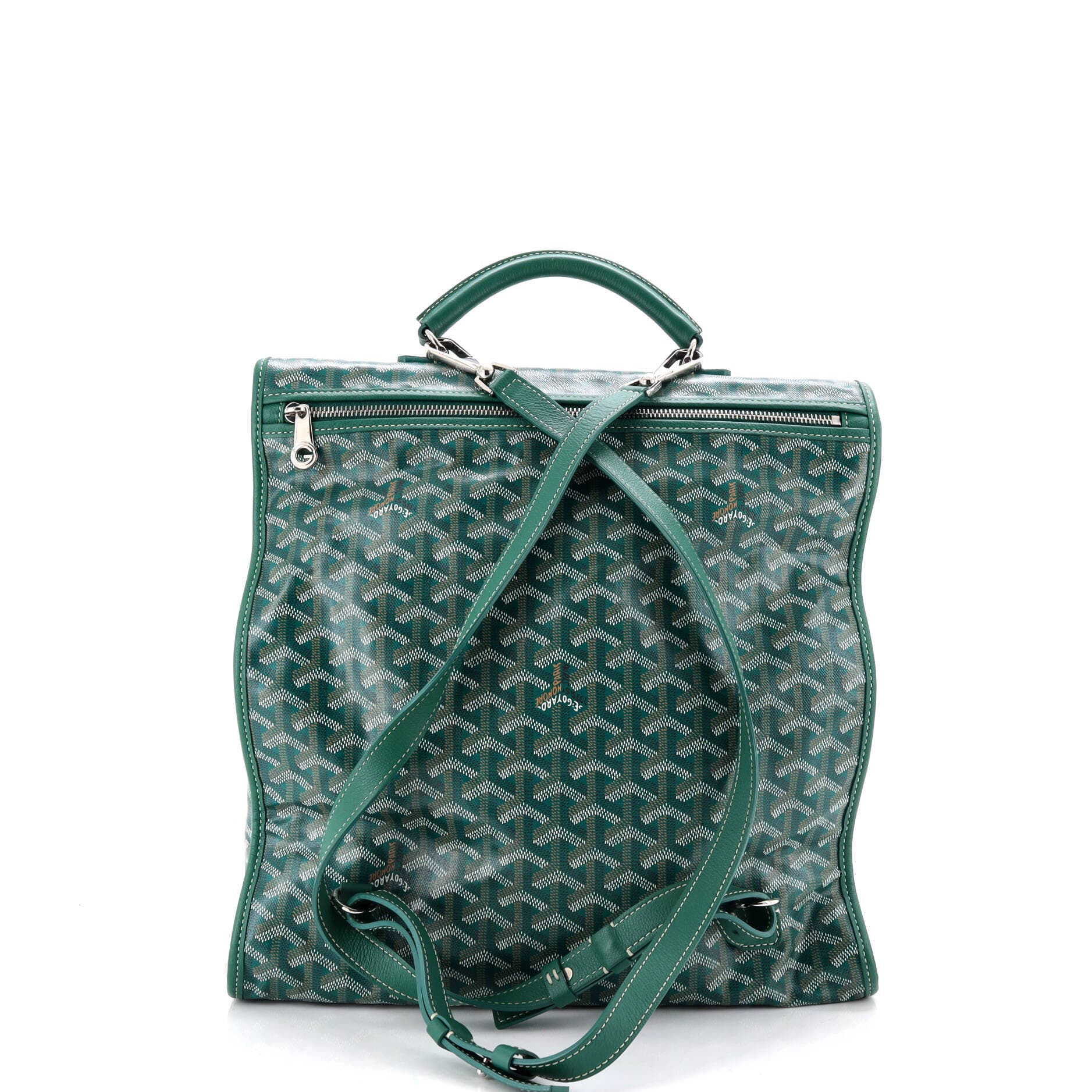 Saint Leger Briefcase Backpack Coated Canvas, Alternate, color, Green
