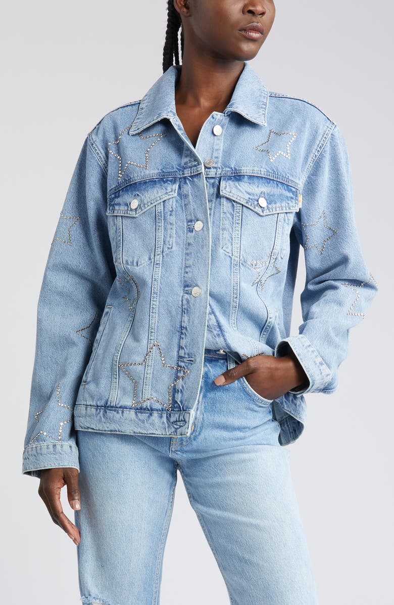 Rails Grove Embellished Boyfriend Trucker Denim Jacket, Alternate, color,