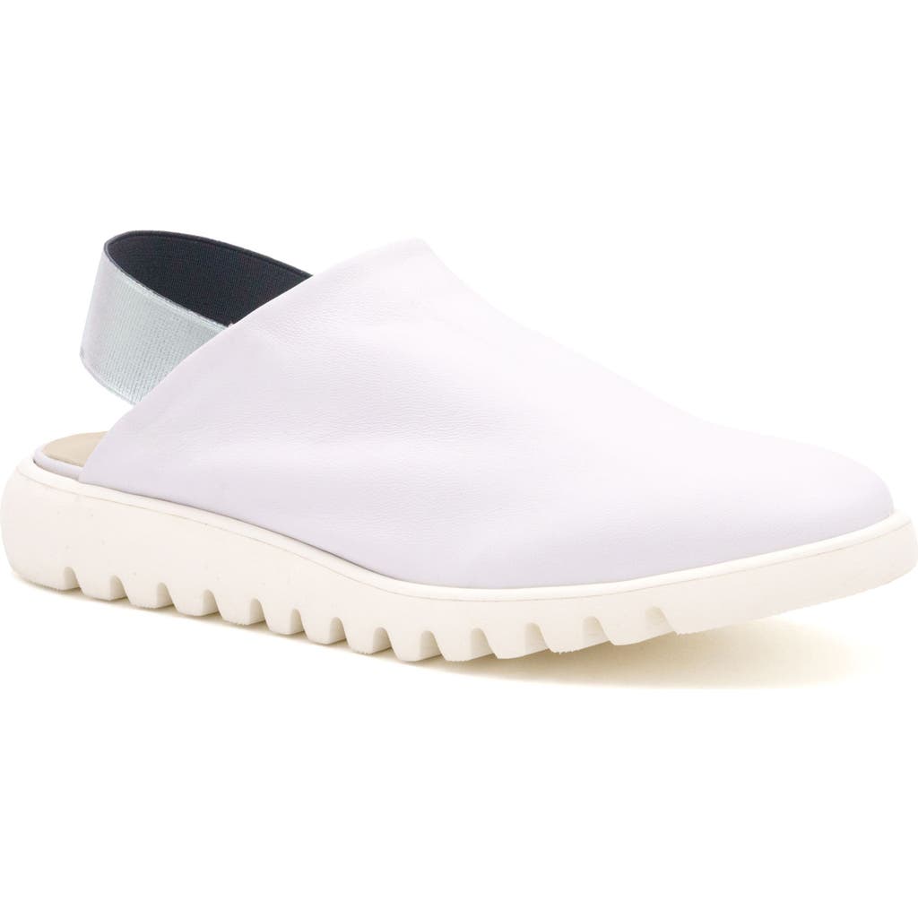Amalfi By Rangoni Elettrona Slingback Flat In White Parmasoft Silver Elastic