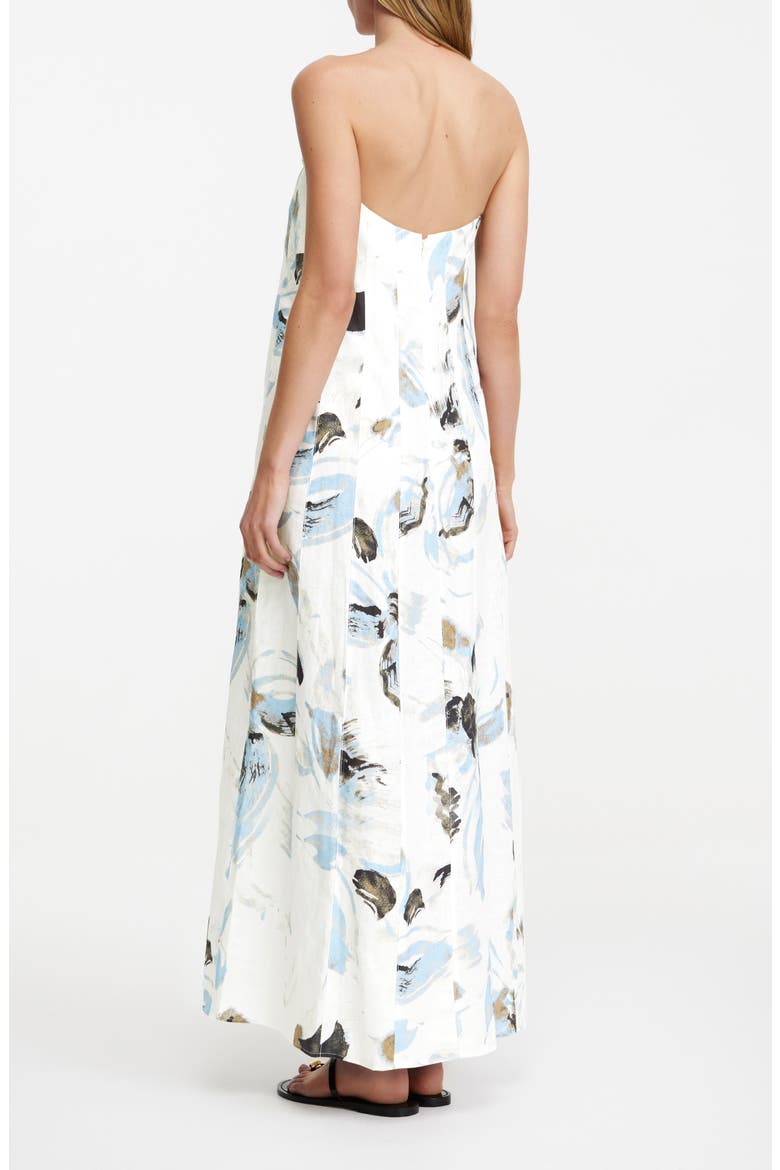 Rosalie Floral Cotton Strapless Maxi Dress, Alternate, color, MAGNOLIA
