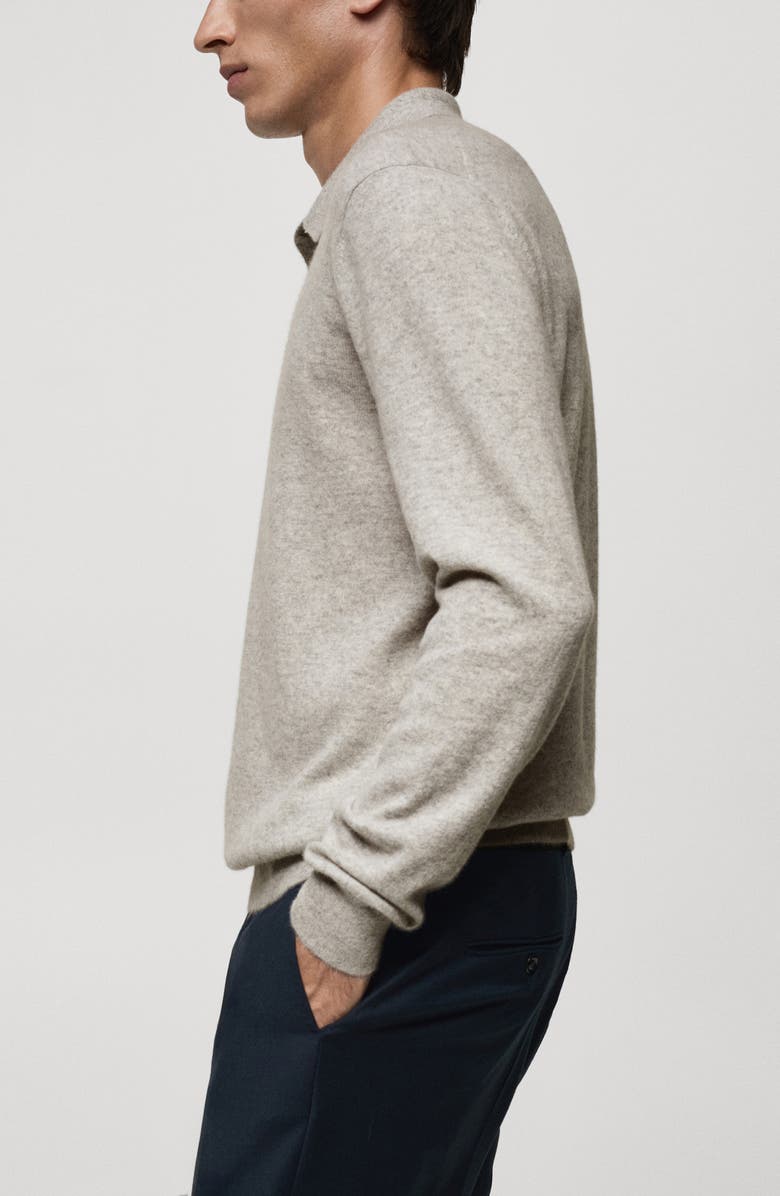 MANGO Cashmere Polo Sweater, Alternate, color, 