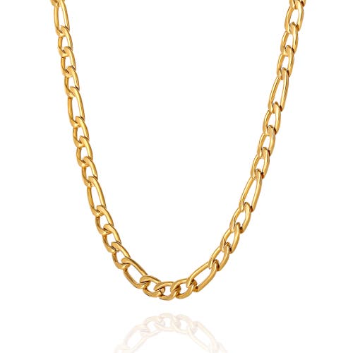 Lucky Brand Figaro Chain Necklace In Gold