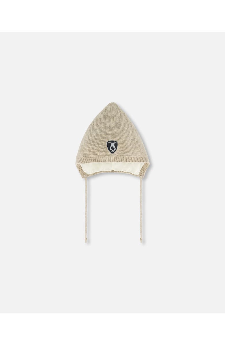 Deux par Deux Baby Unisex Baby Pointed Knit Hat In Beige, Main, color, Pine Bark