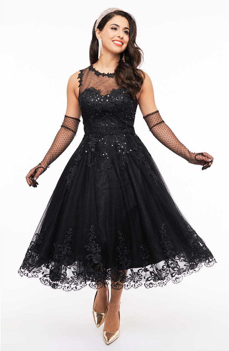 Unique Vintage Lace & Tulle Riviera Dress, Main, color,