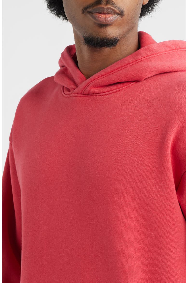 Washed Fleece Hoodie, Alternate, color, RED BEAUTY