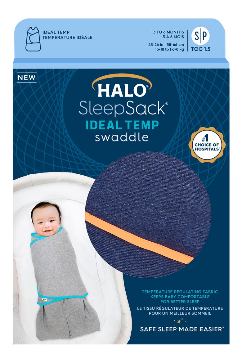 SleepSack™ Ideal Temp Swaddle, Alternate, color, NAVY