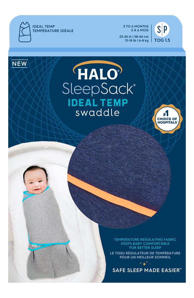 HALO SleepSack<sup>™</sup> Ideal Temp Swaddle, Alternate, color, Navy