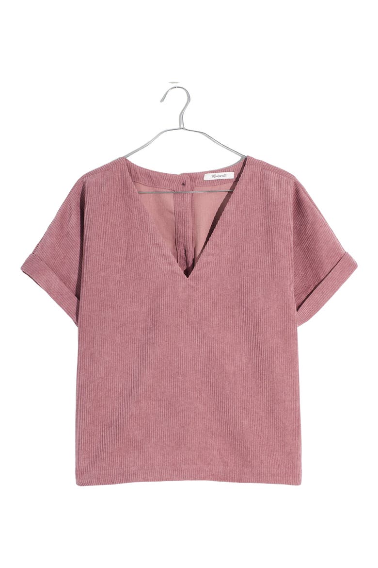 Renata V-Neck Corduroy Top, Alternate, color, FIG
