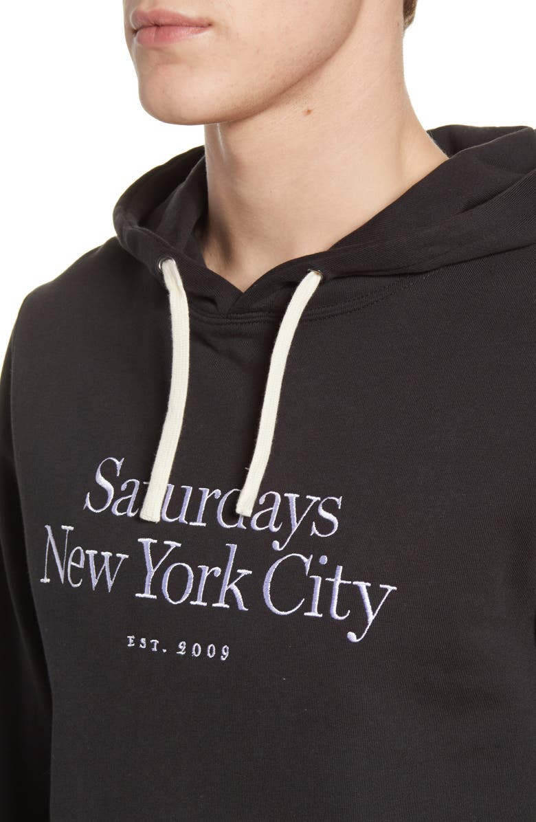 Saturdays NYC Ditch Miller Embroidered Hooded Sweatshirt, Alternate, color, Black