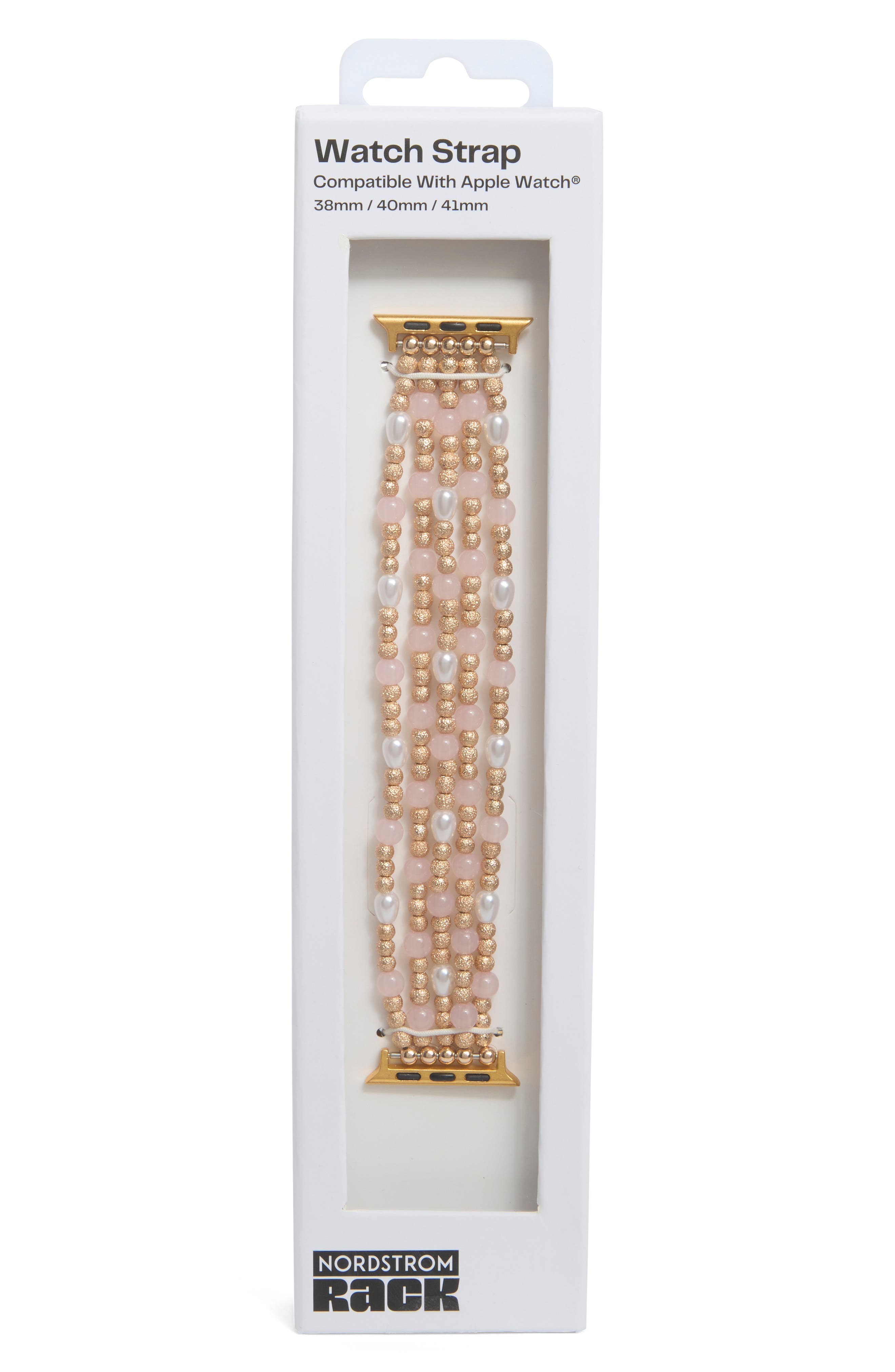 NORDSTROM RACK Bead & Faux Pearl Apple Watch® Watchband