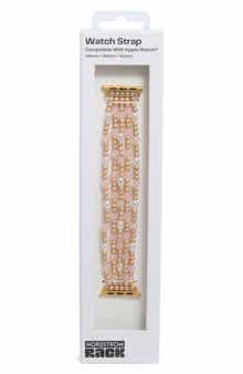 NORDSTROM RACK Bead & Faux Pearl Apple Watch® Watchband