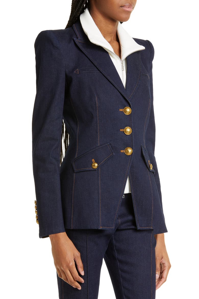 Anoki Cotton Blend Denim Dickey Jacket, Alternate, color, DARK OXFORD BLUE