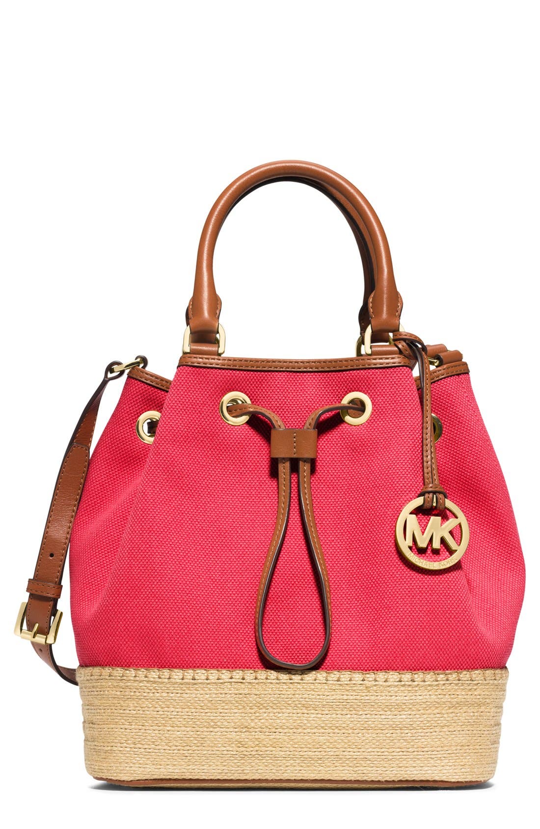 'Large Marina Espadrille' Shoulder Tote, Main, color, WATERMELON