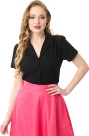 Unique Vintage 1940s Notched Collar Blouse