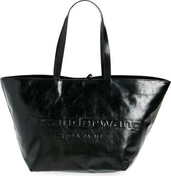 Punch Crinkled Leather Tote