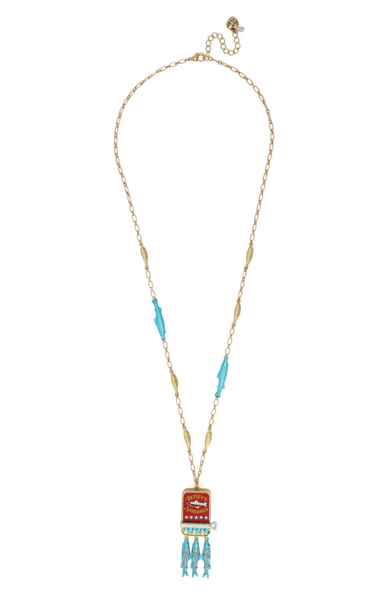 Betsey Johnson Sardines Pendant Necklace, Main, color,