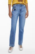 Desigual Embroidered Straight Leg Jeans