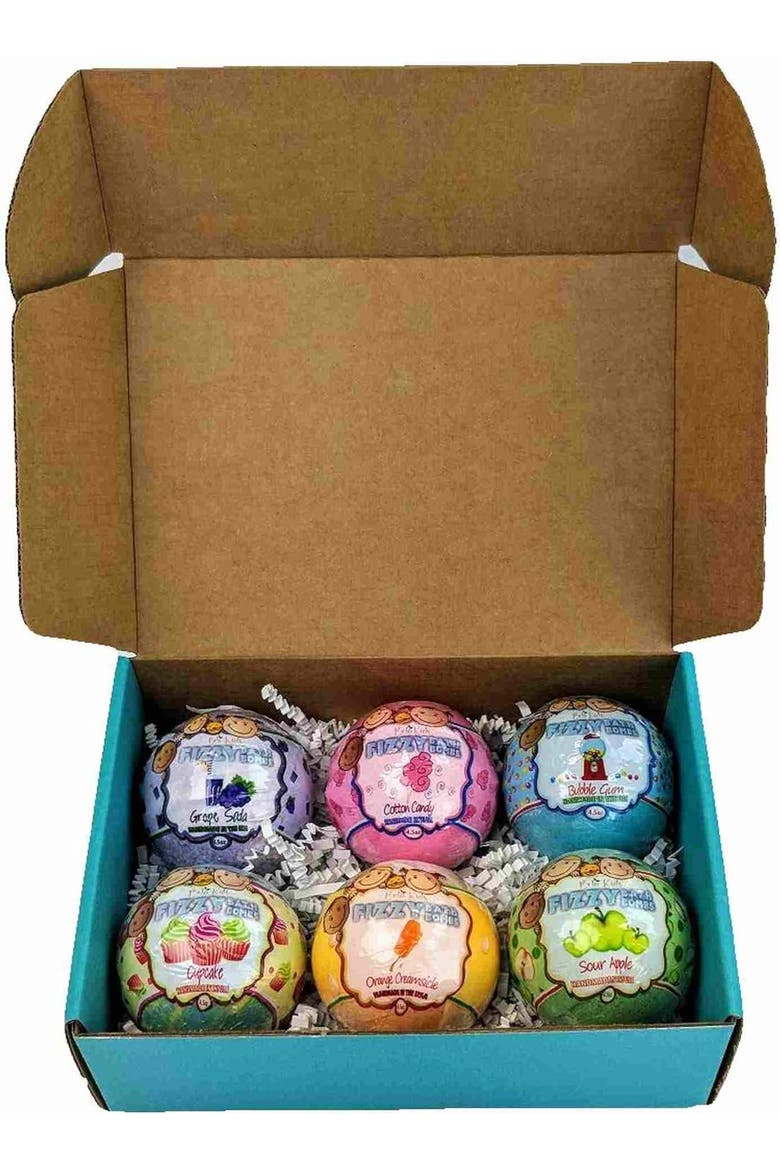 Bela Premium Kids Fizzy Bath Bombs, Assorted Box of 6, Main, color, Multicolored