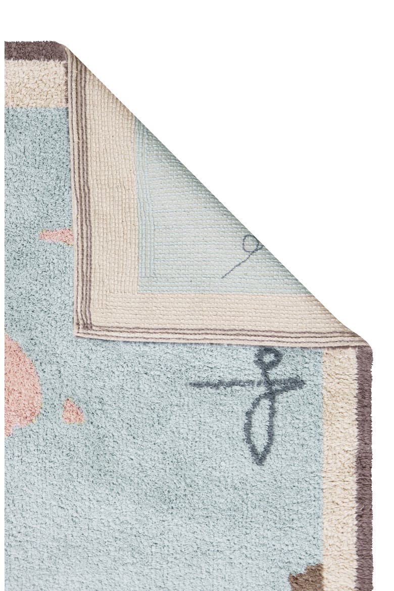 Vintage Map Washable Cotton Blend Rug, Alternate, color, NATURAL SAND BEIGE MARRON