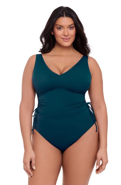 S3 Cinched Adjustable One Piece Swimsuit In Dusk Blue