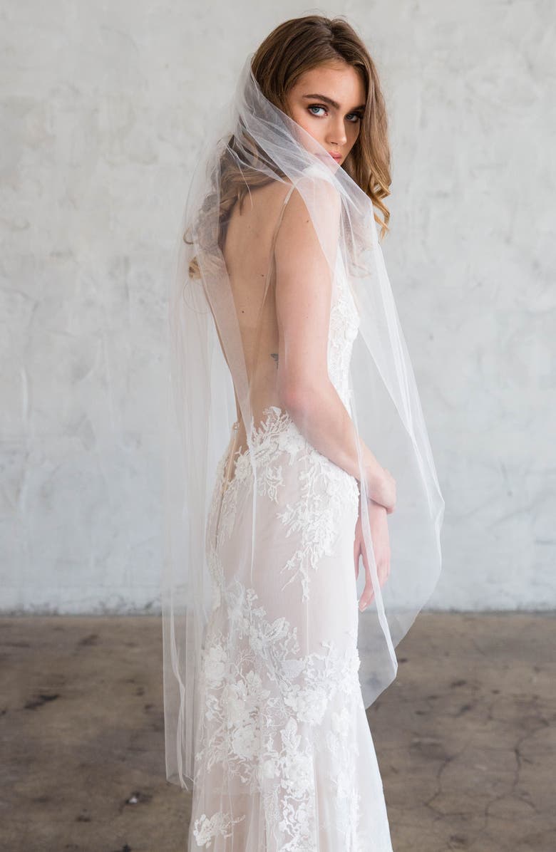 Brides & Hairpins Charlie Tulle Knee Length Veil, Alternate, color, Ivory