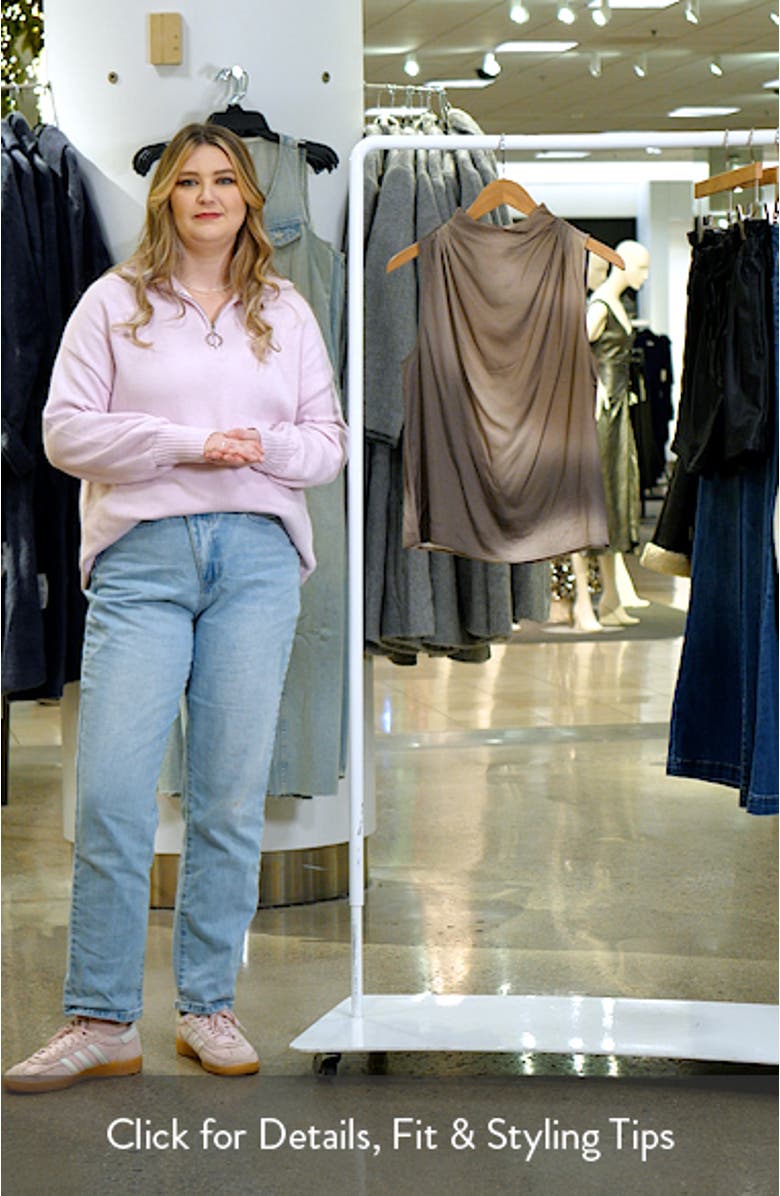 Julie Mock Neck Sleeveless Satin Top, sales video thumbnail